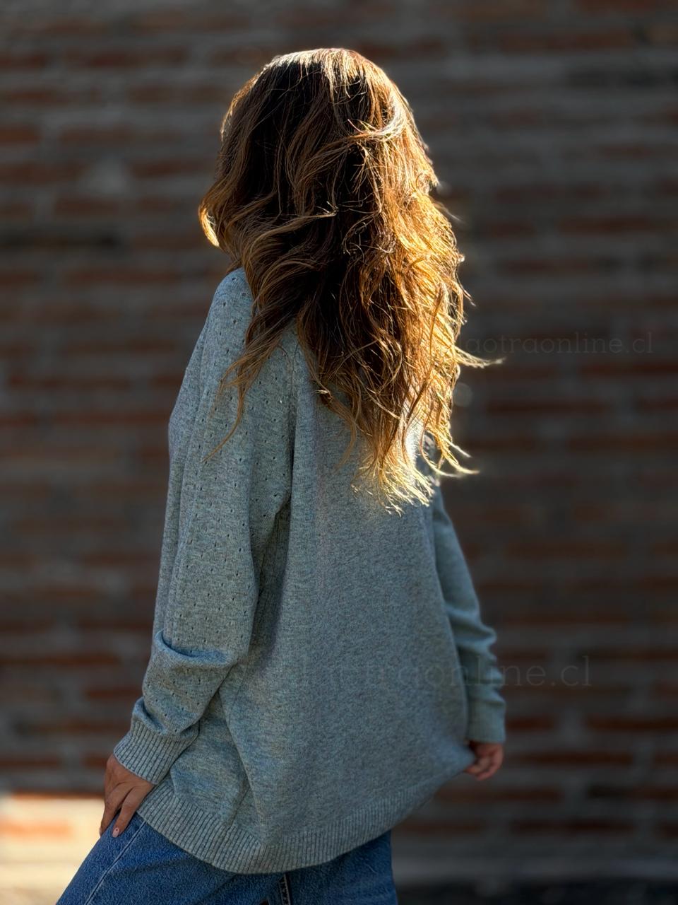 Sweater manga frutilla menta
