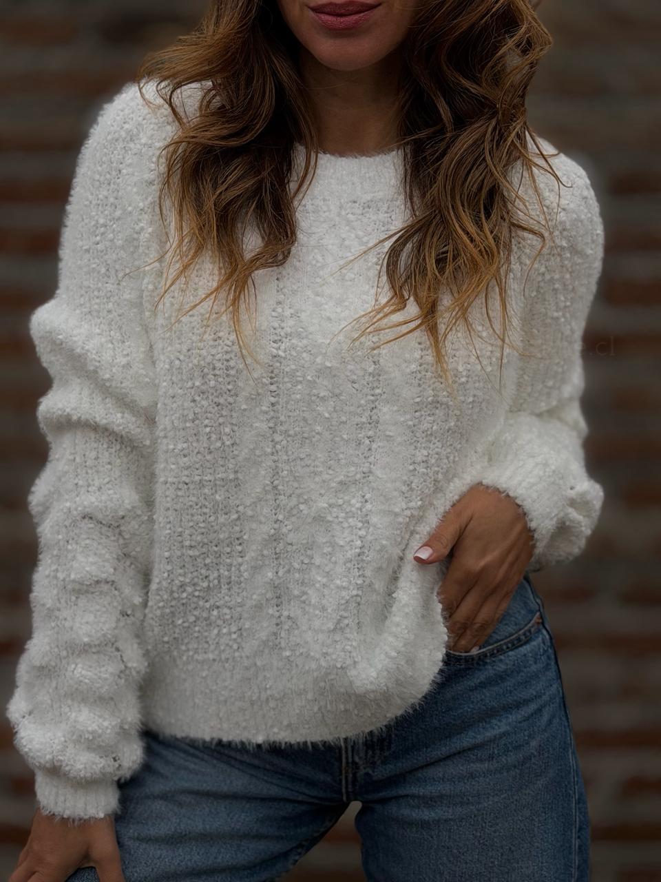 Sweater Manga impacto blanco