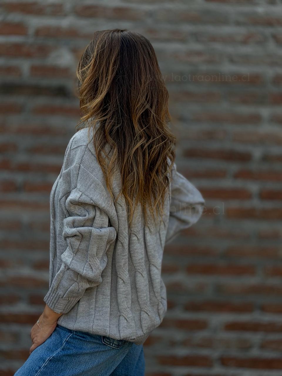 Sweater Trenza gris