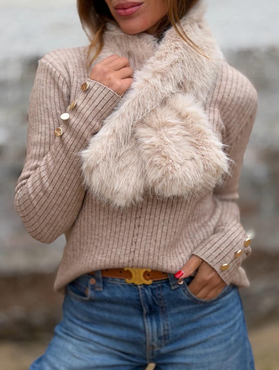 Bufanda Peludita beige