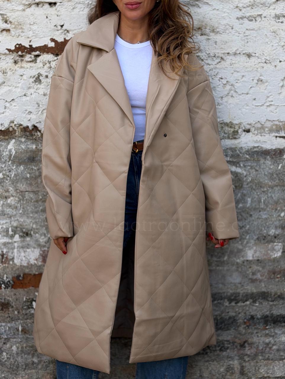 Parca Ecocuero Flo beige