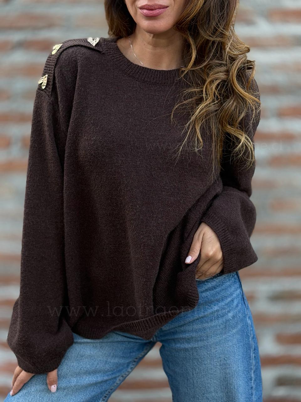 Sweater Corazón dorado marrón