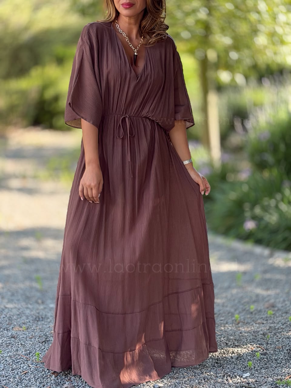 Vestido Islandia choco/malva