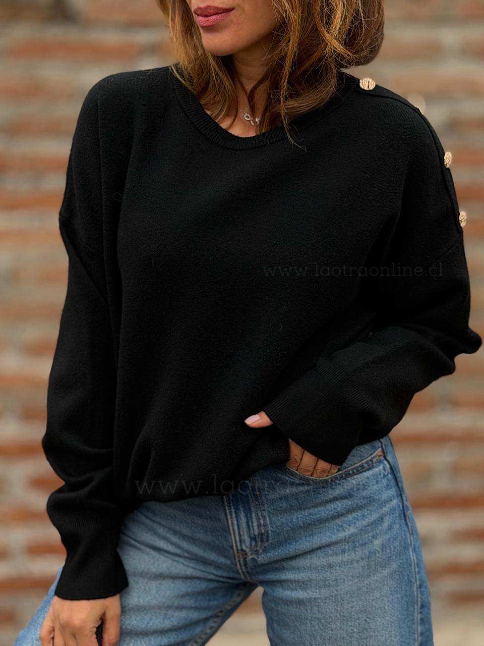 Sweater Hombro Bello negro