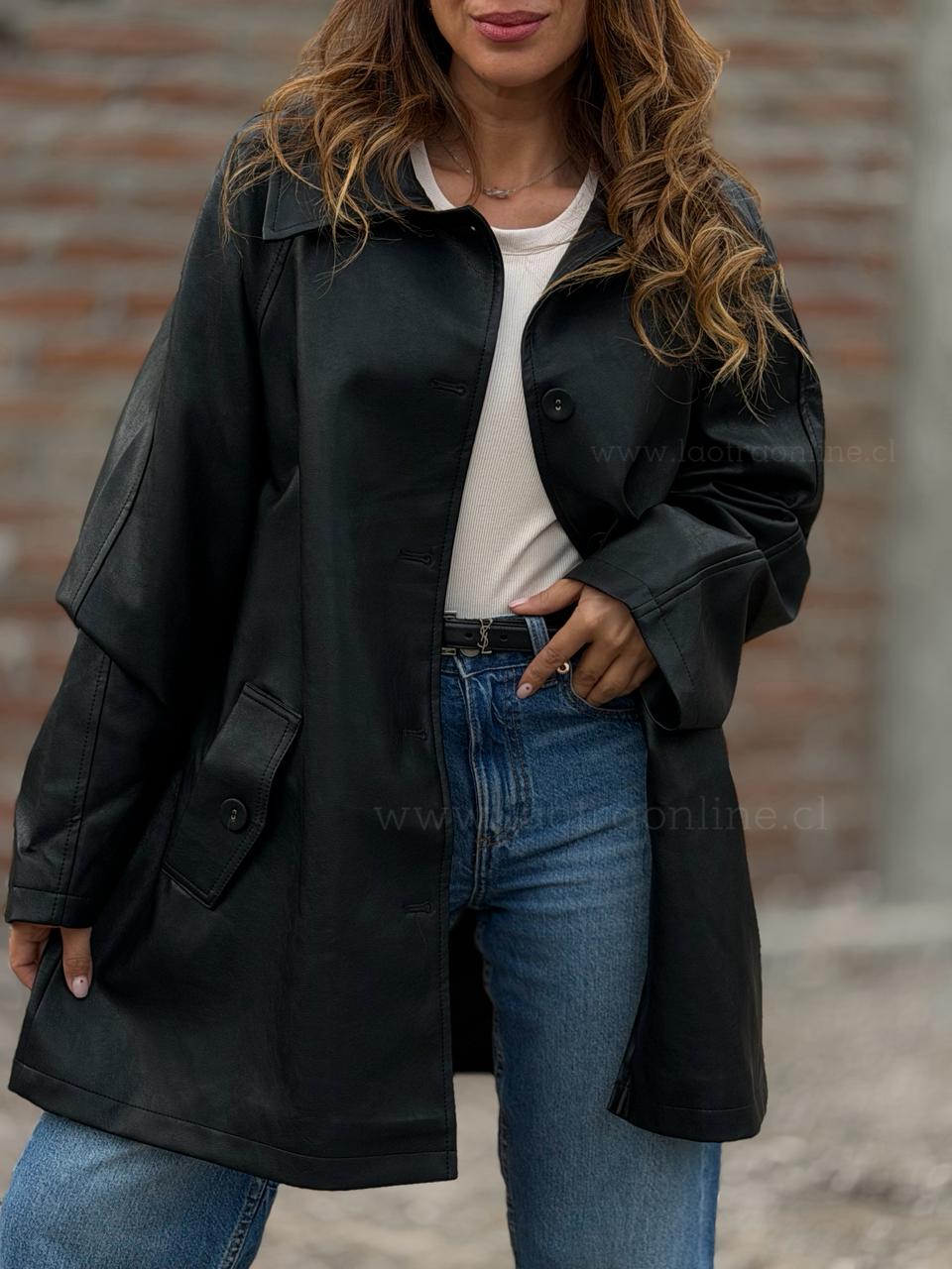Chaqueta Ecocuero premium negro