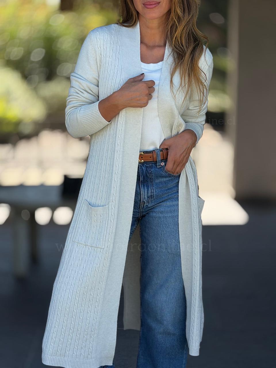 Cardigan Trenzas crema