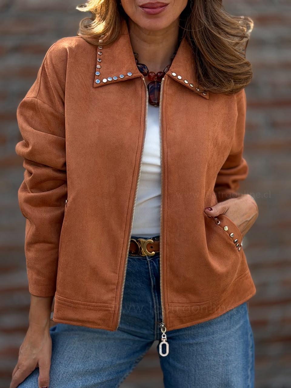 Chaqueta Cuello tacha tierra