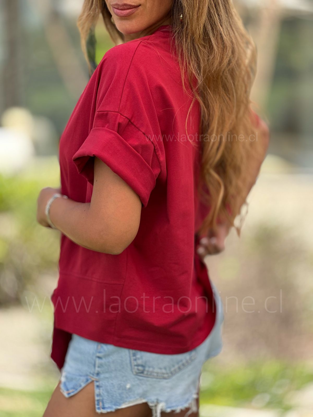 Polera New nudo cherry