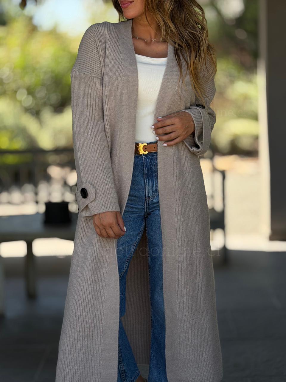 Maxi Cárdigan Sophie taupe
