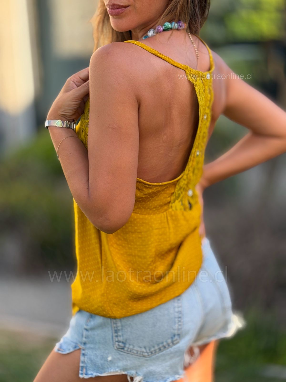 Lencero Encaje amarillo - S/M