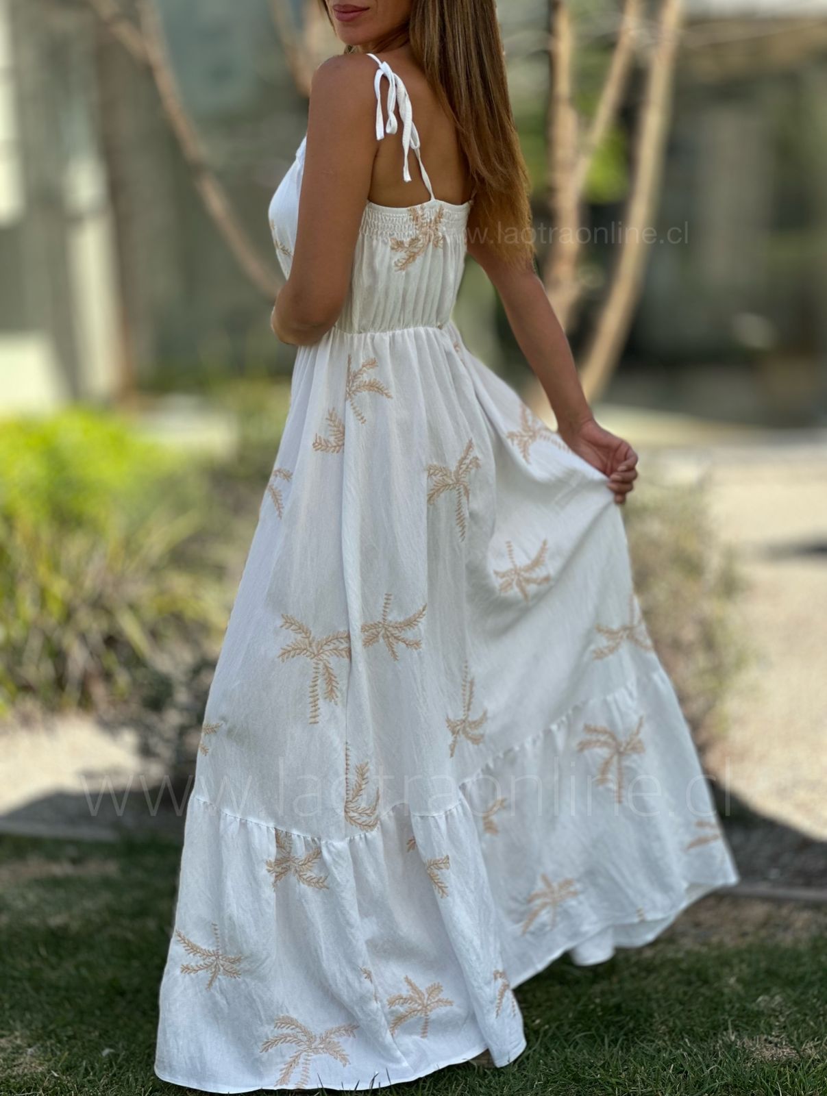 Vestido Palmeras blanco