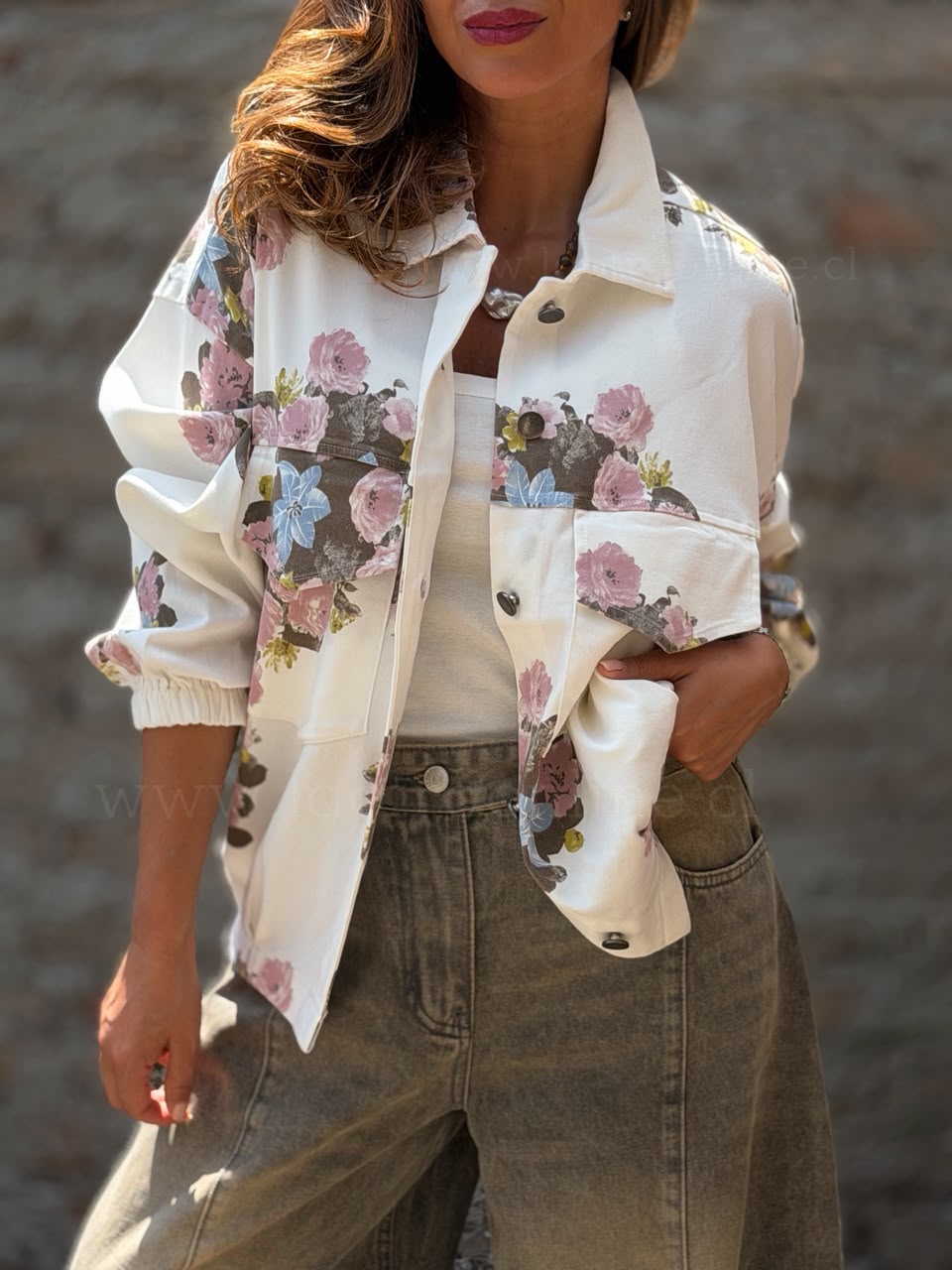 Chaqueta New Flower blanco