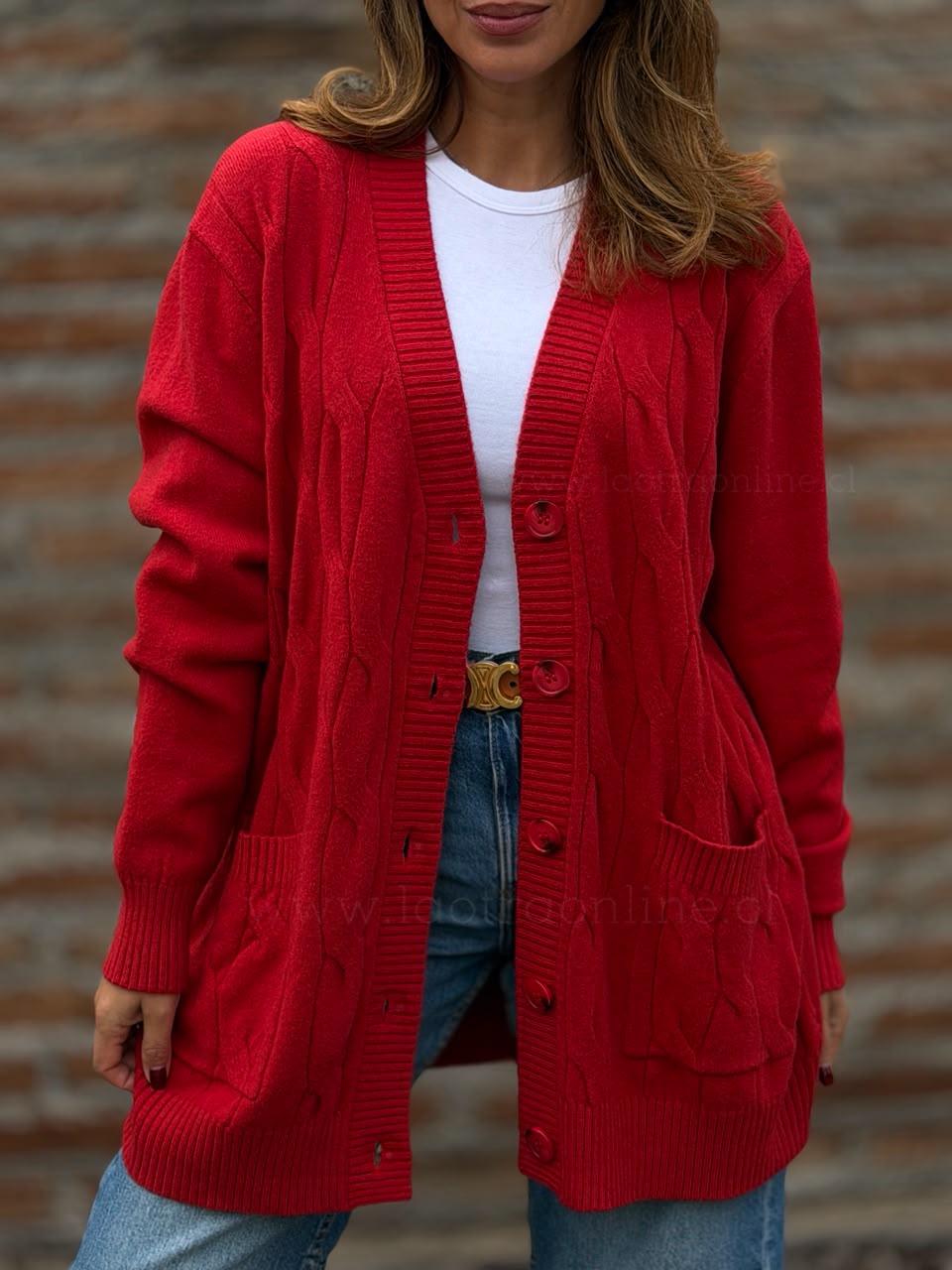 Chalecón Trenzado rojo