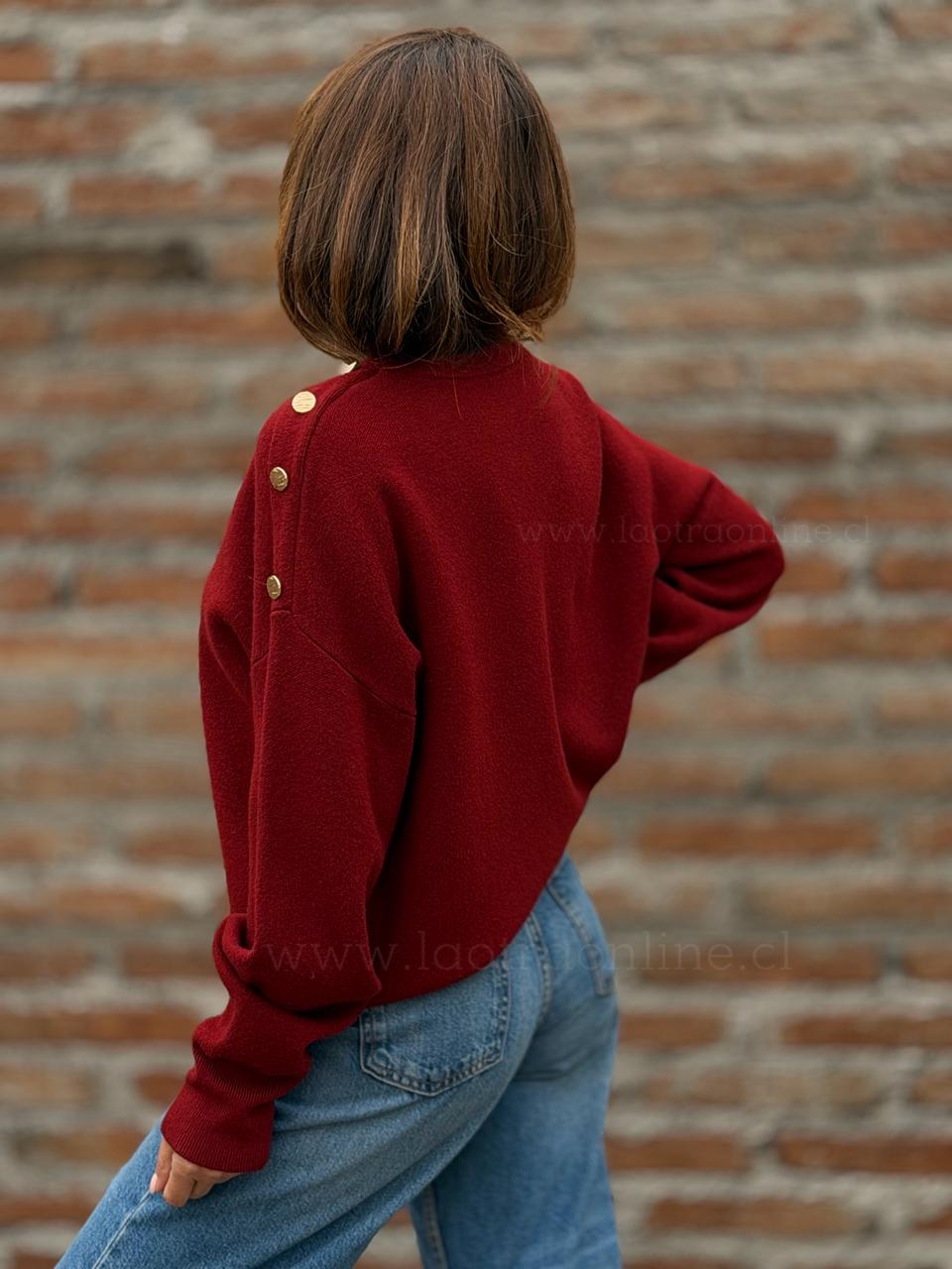 Sweater Hombro Bello rojo