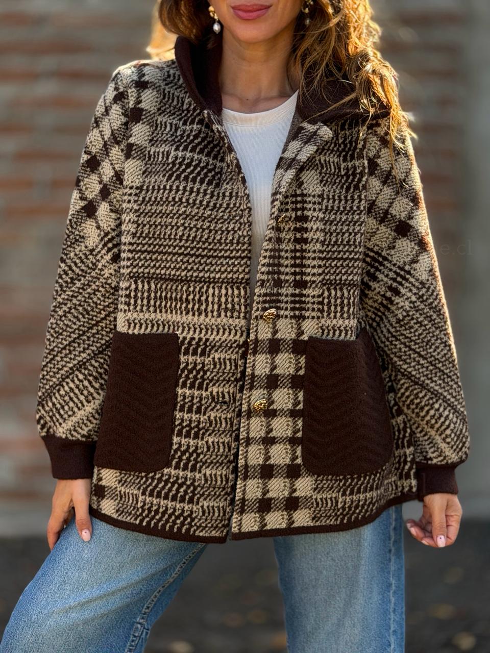 Chaqueta Escocesa marrón