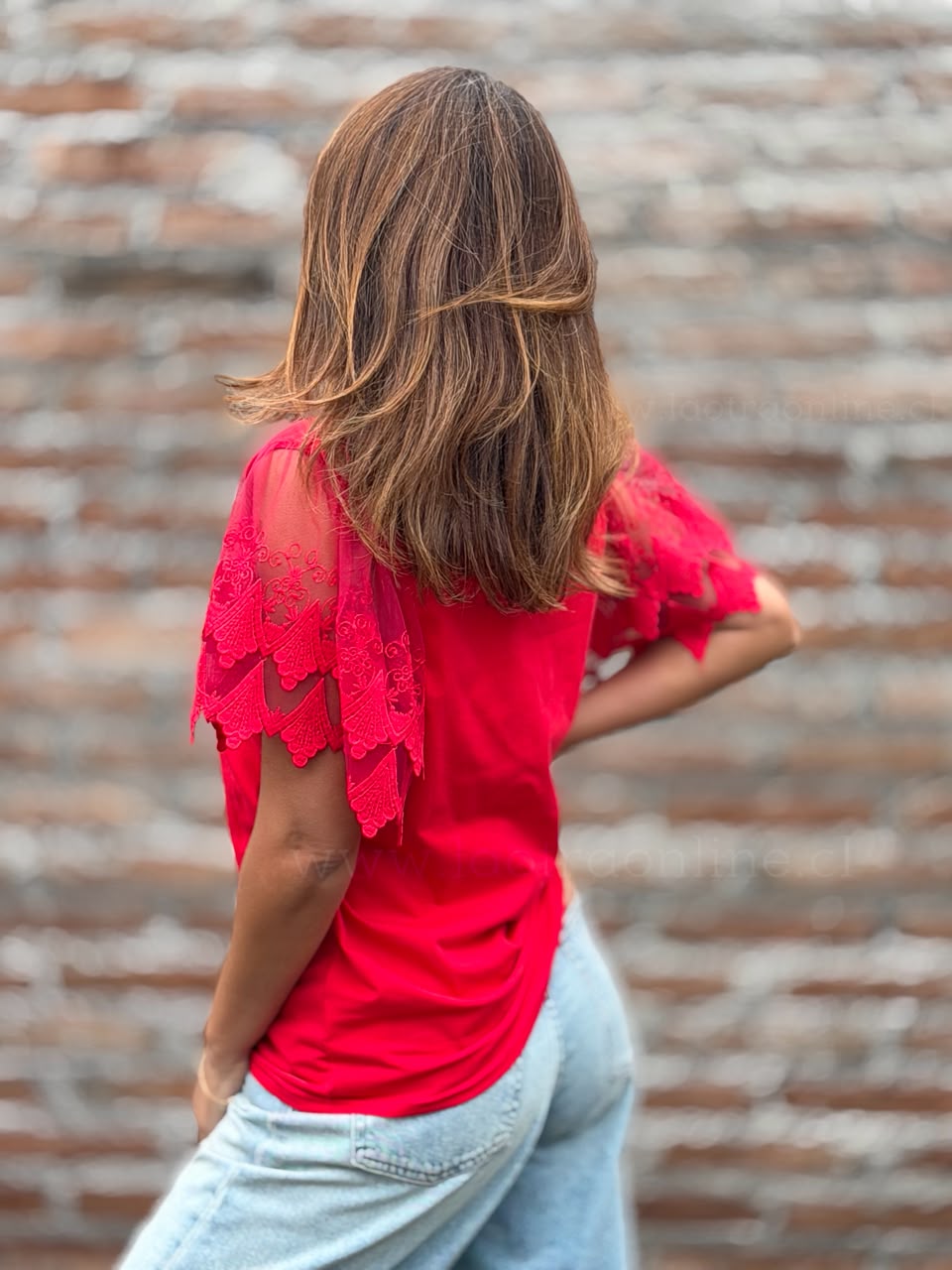 Polera Manga Deli rojo