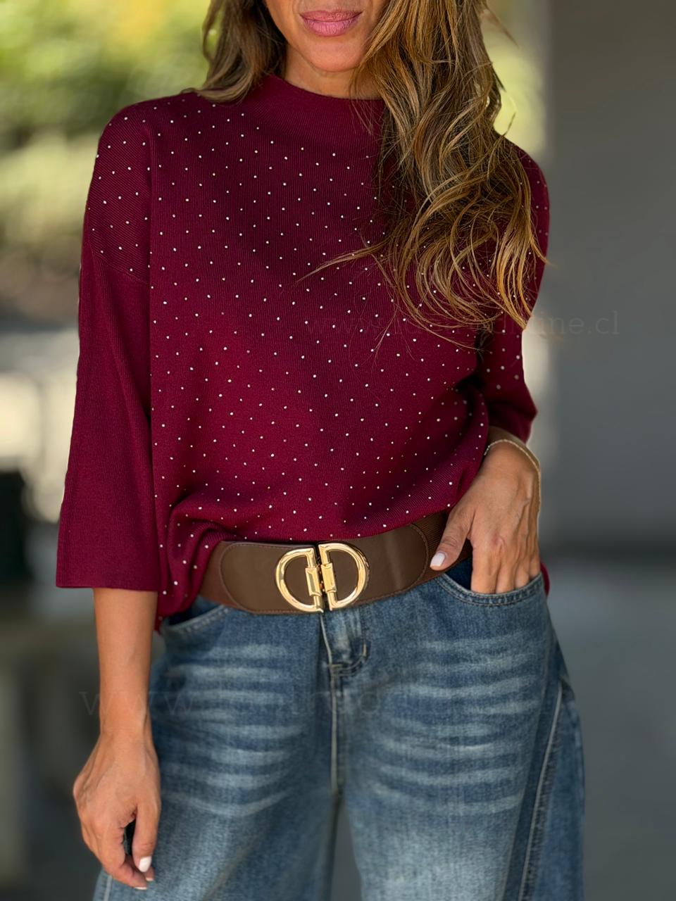 Sweater Brillitos cherry