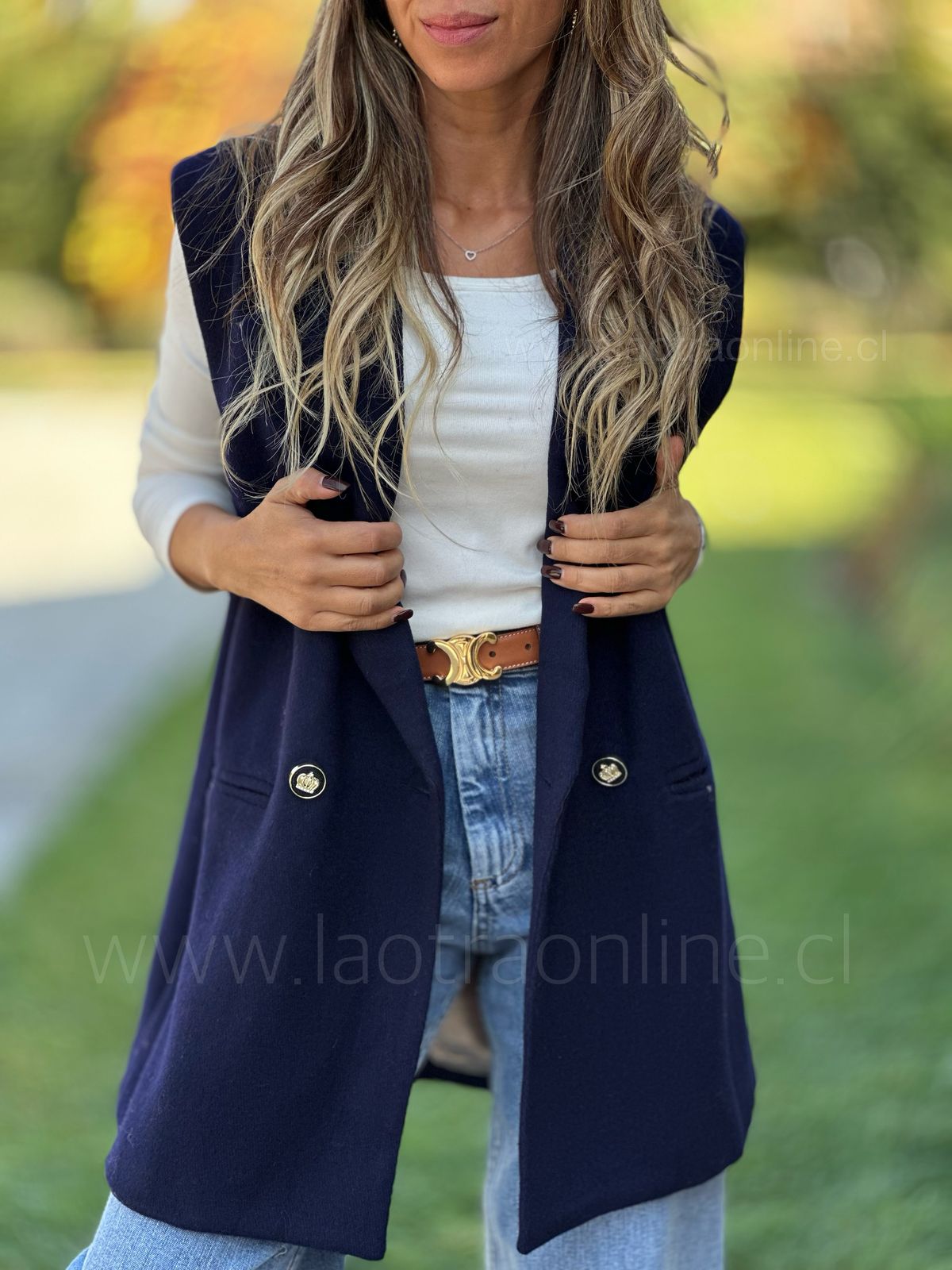 Blazer sin Mangas azul
