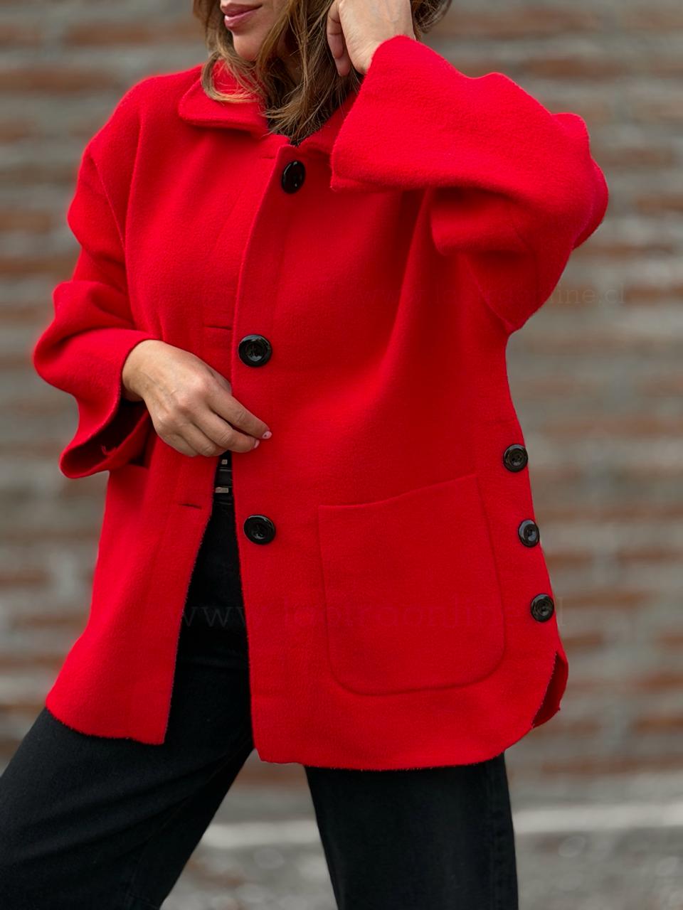 Abrigo Botones costado rojo