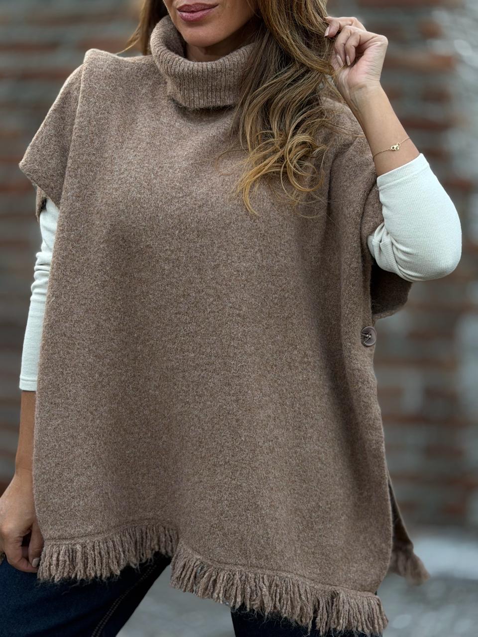 Sweater flecos café