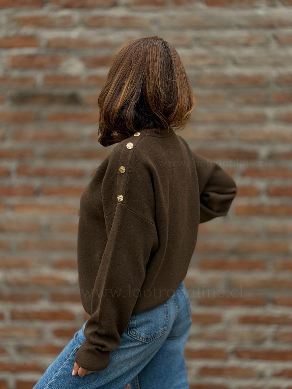 Sweater Hombro Bello marrón