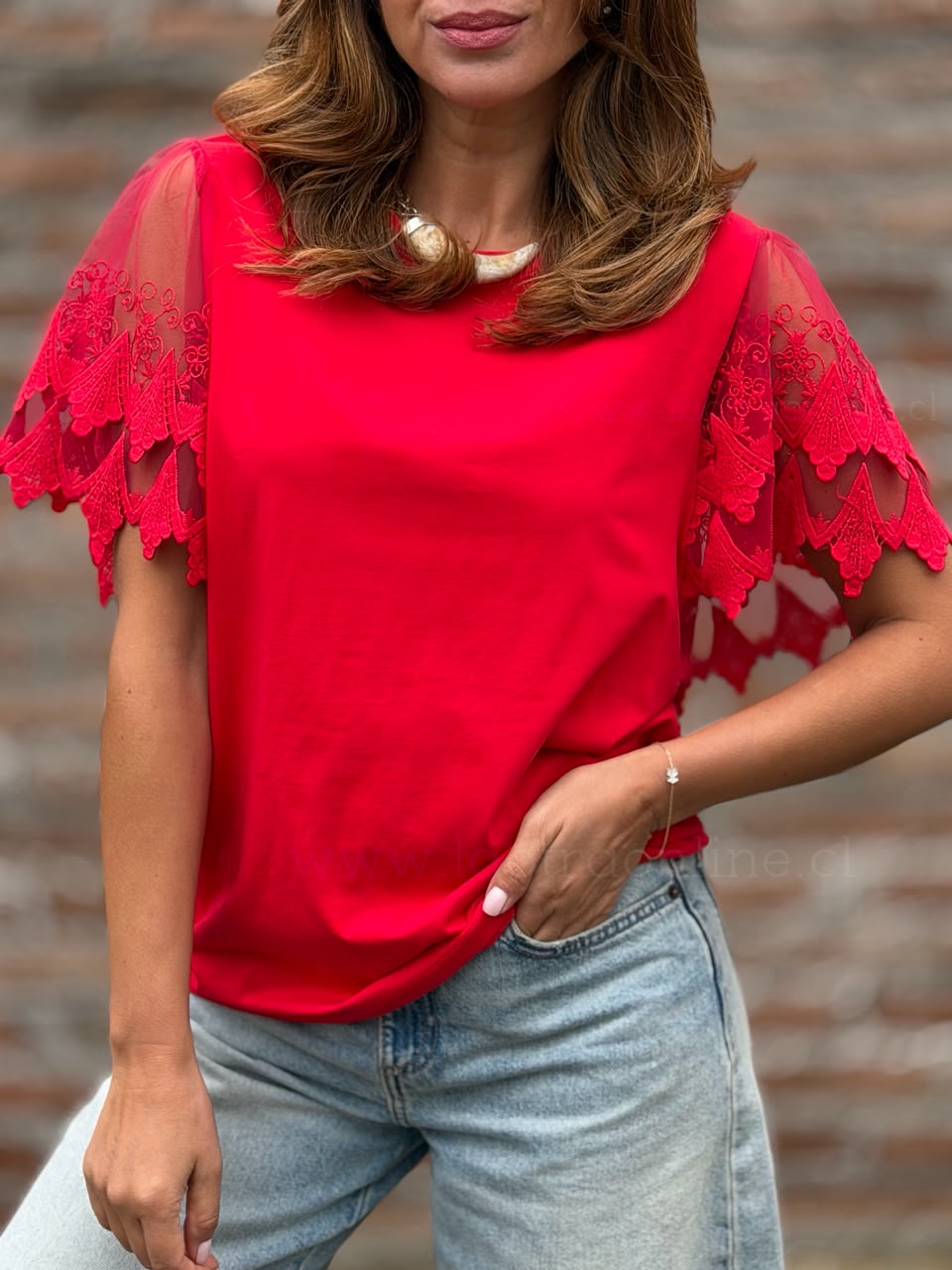 Polera Manga Deli rojo