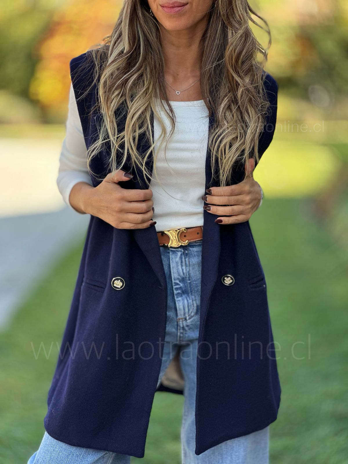 Blazer sin Mangas azul