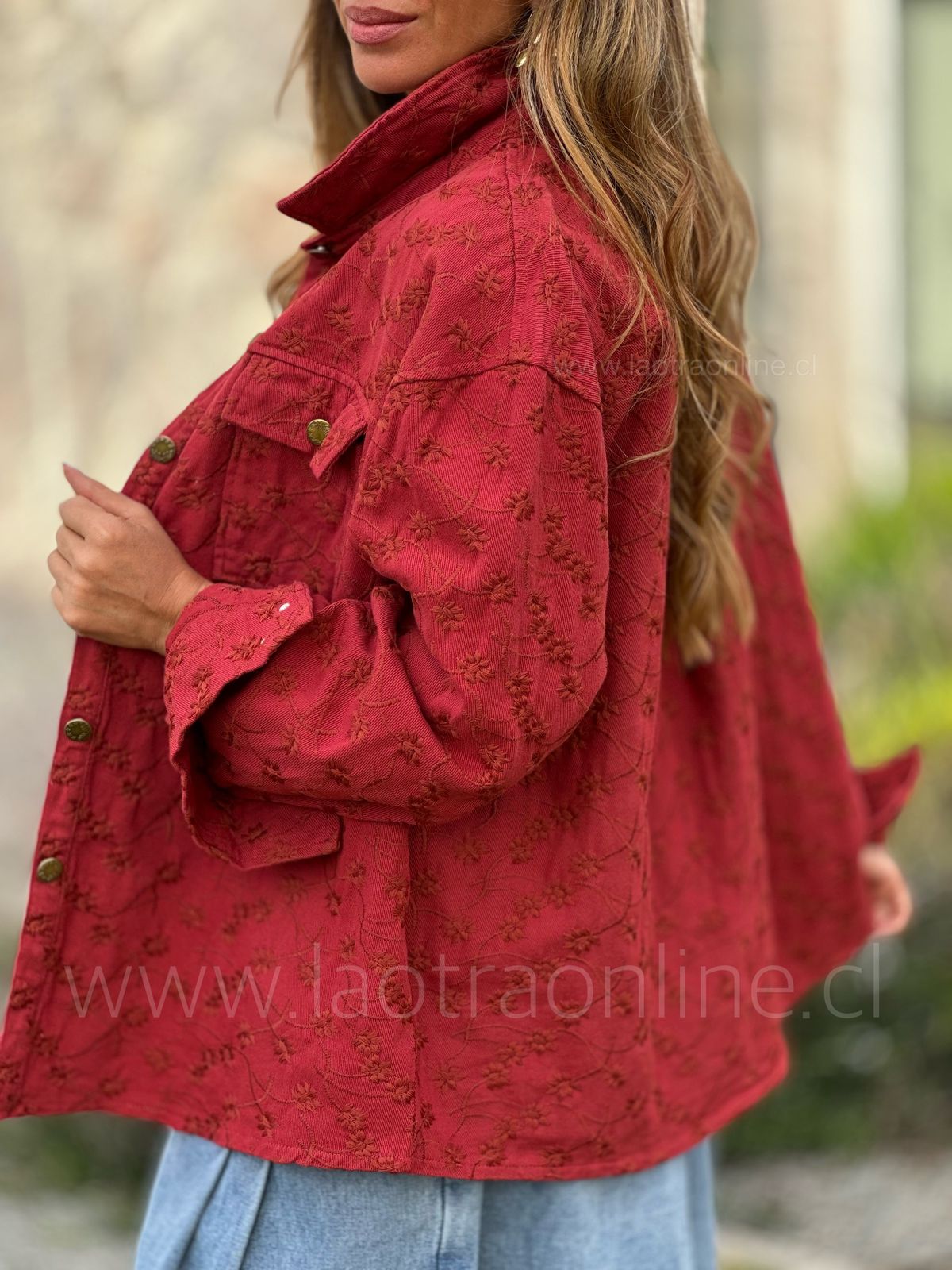 Chaqueta Bordada rojo