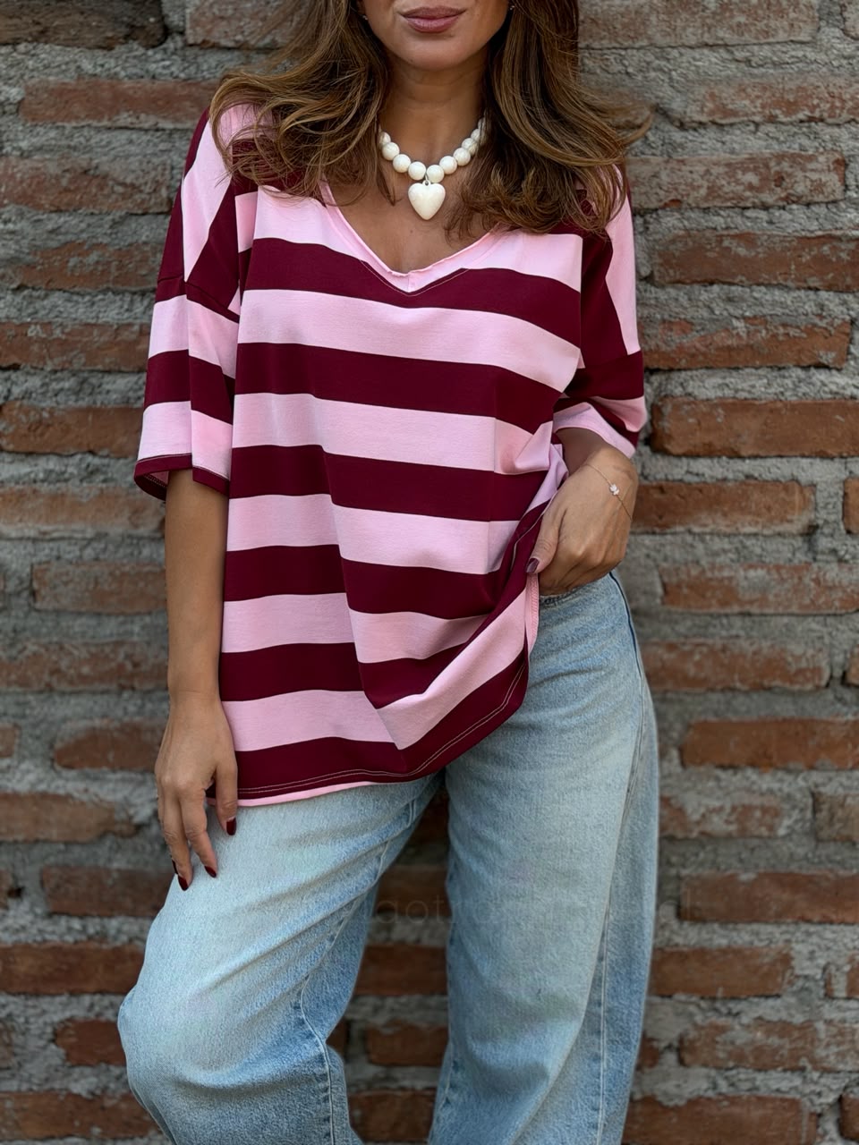 Polera Crazy rosa/cherry