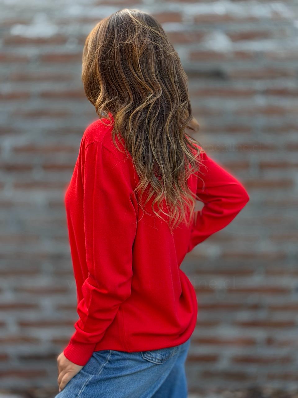 Sweater Cuello alto rojo