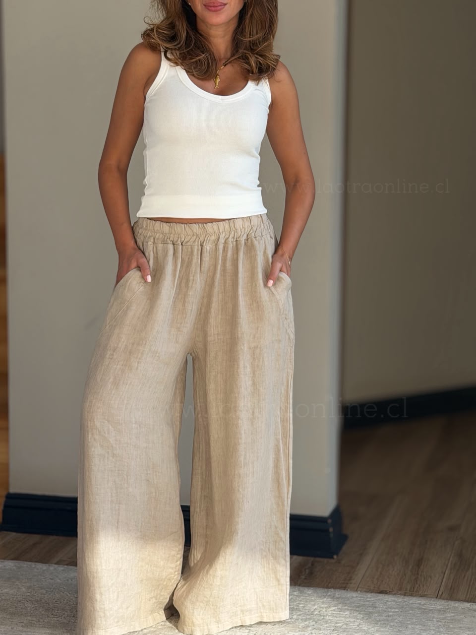 Pantalón Lino arena