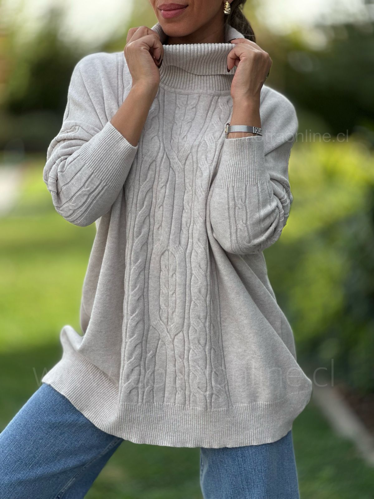 Sweater Trenzas beige