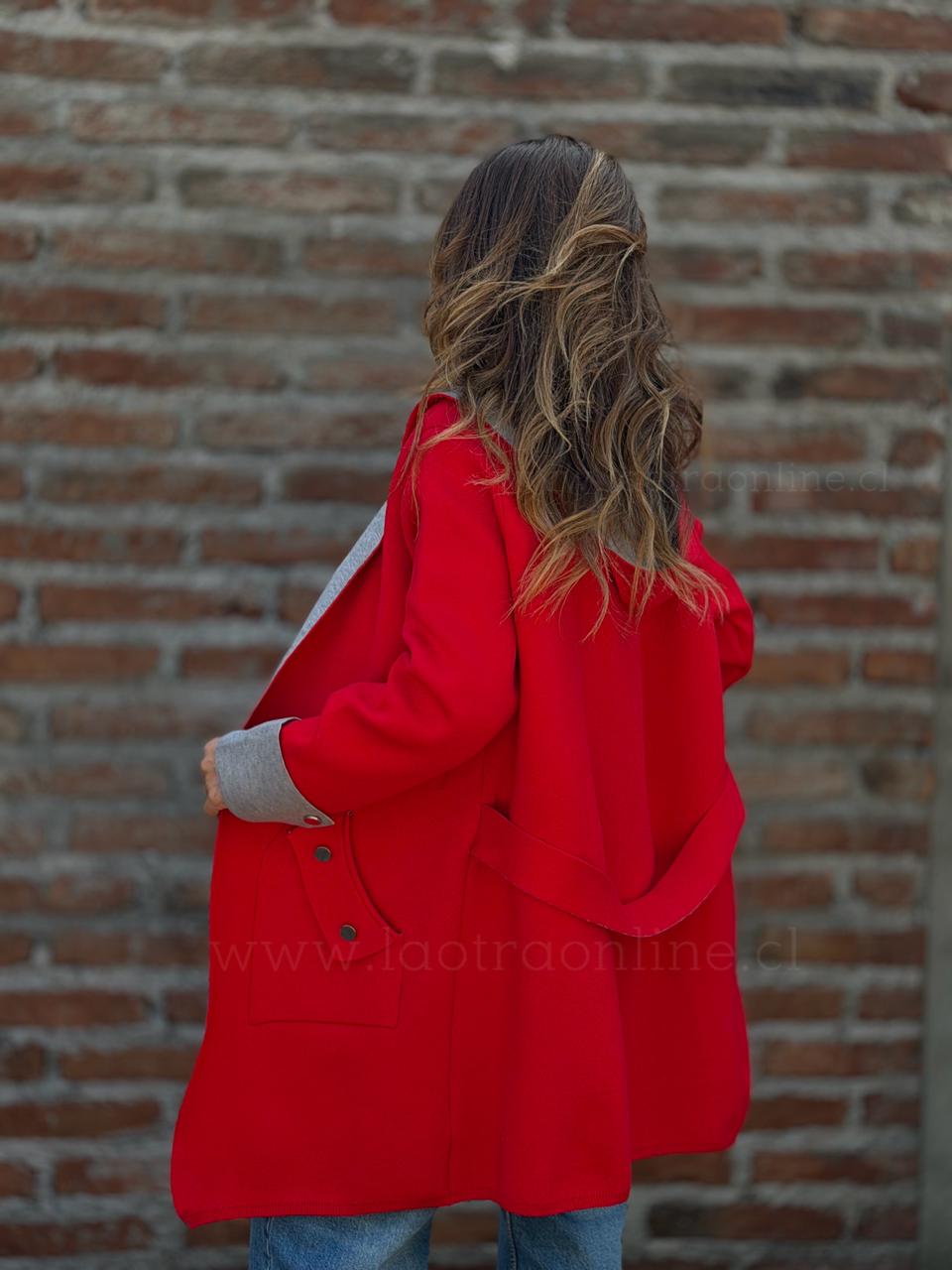 Abrigo New Bicolor rojo