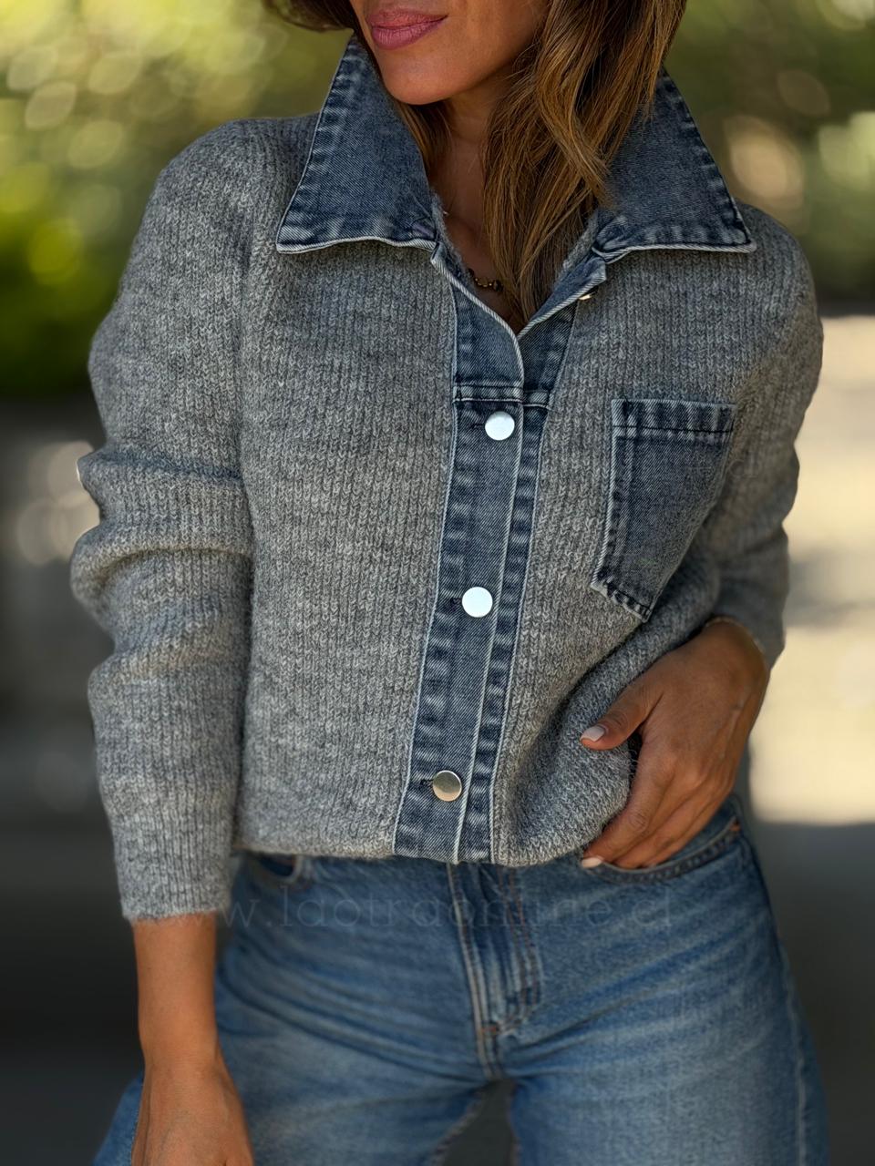 Chaleco New Blusa Mentirosa gris claro