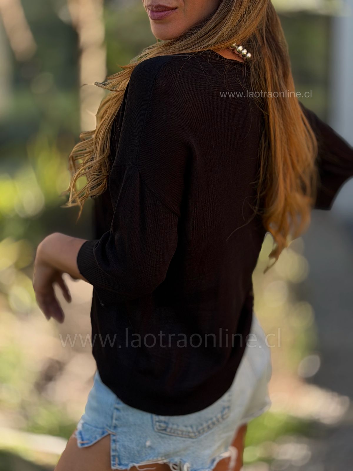 Polera hilo Moscú negro
