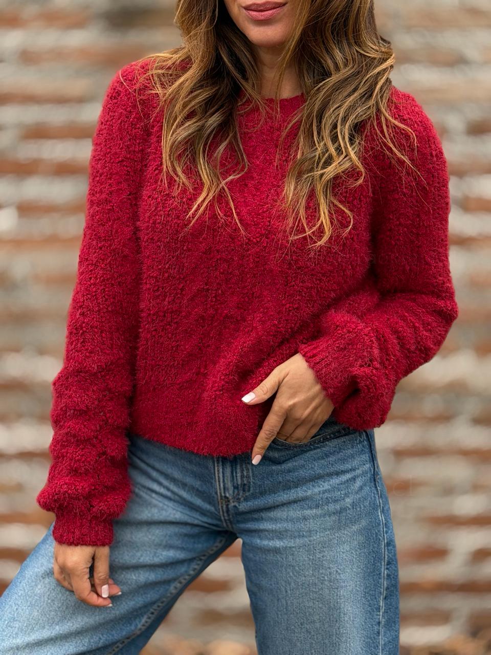 Sweater Manga impacto rojo
