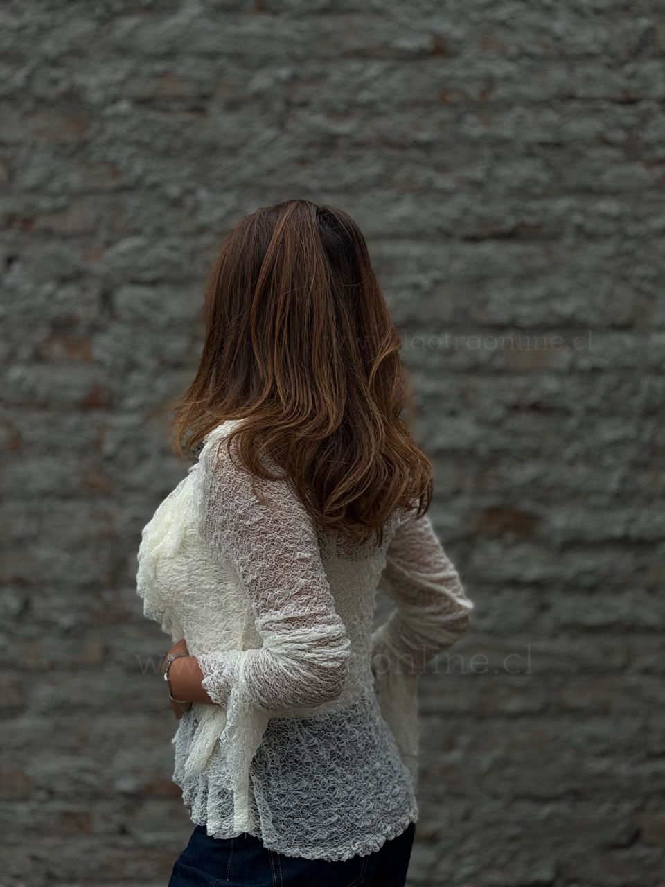 Blusa Encaje Italiana beige
