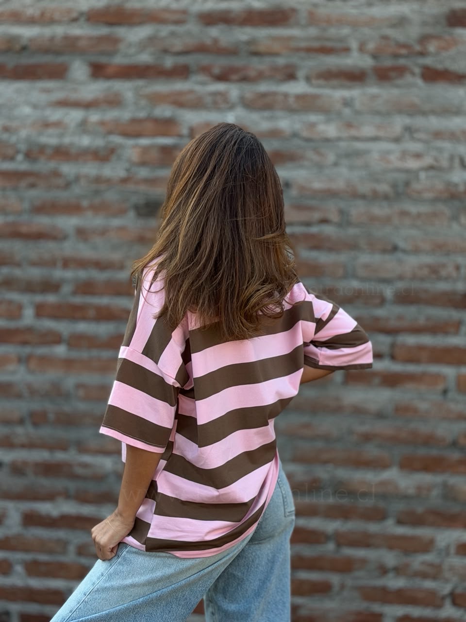 Polera Crazy rosa/moka