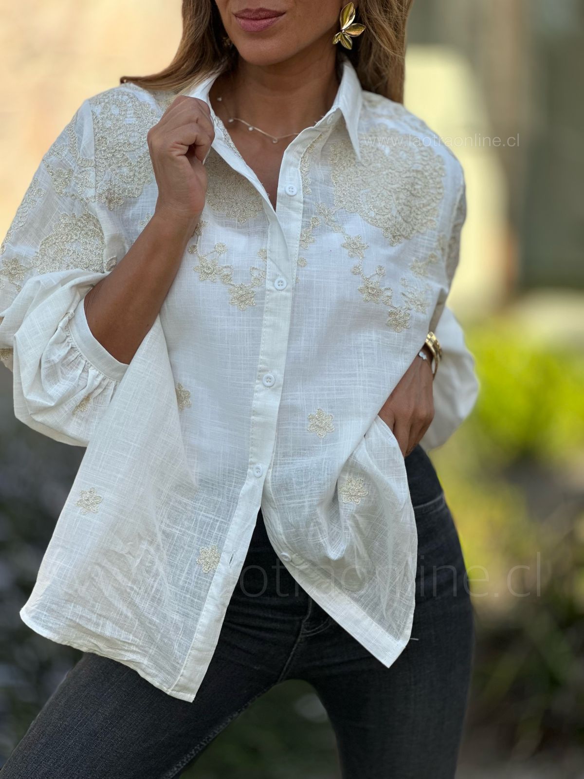 Blusa Bordada blanco