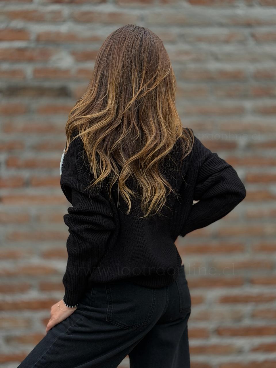 Sweater Luna lazo negro