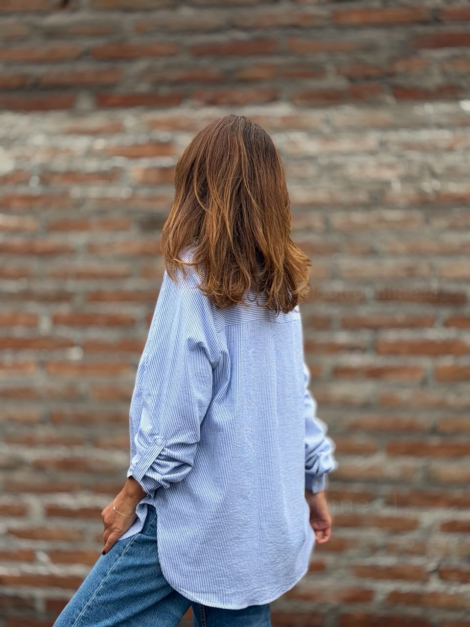 Blusa clásica rayas azul