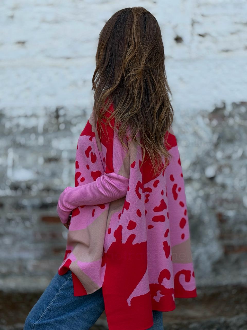 Sweater Arte fucsia/rojo