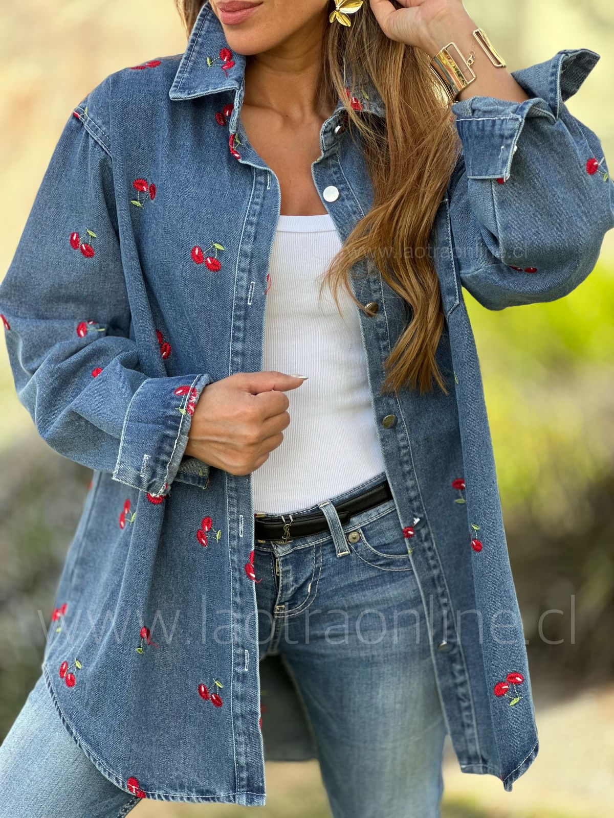 Camisa/Chaqueta Cherry azul