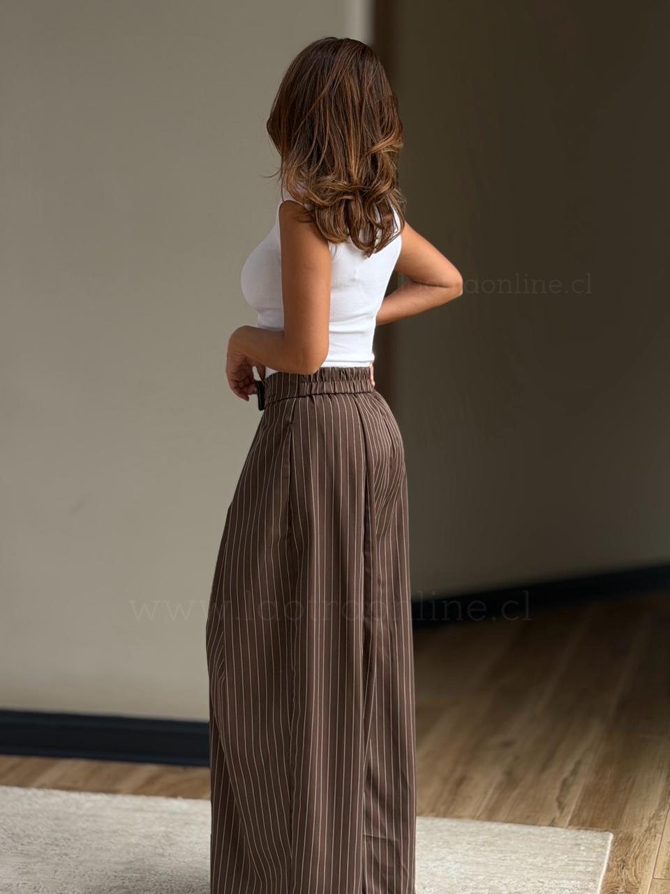 Pantalón London rayas marrón