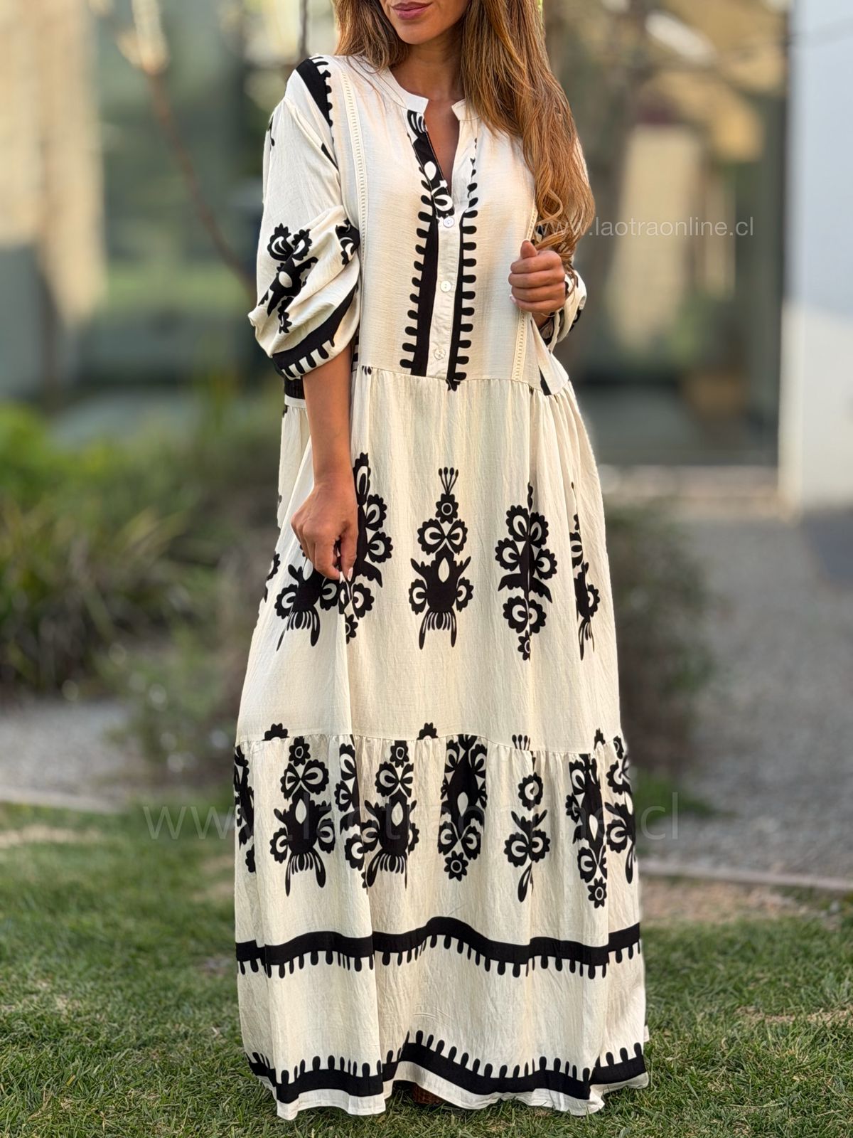 Maxi vestido Nórdico crema