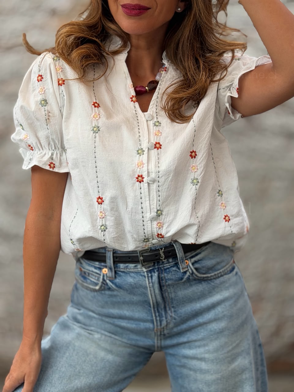 Blusa la primavera  blanco