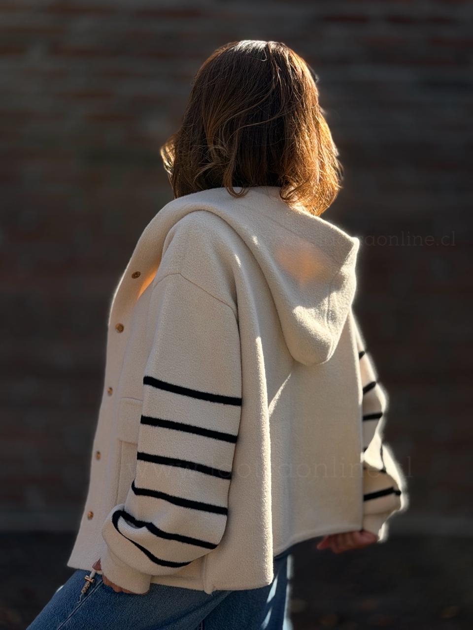 Chaqueta/Bomber rayas crema