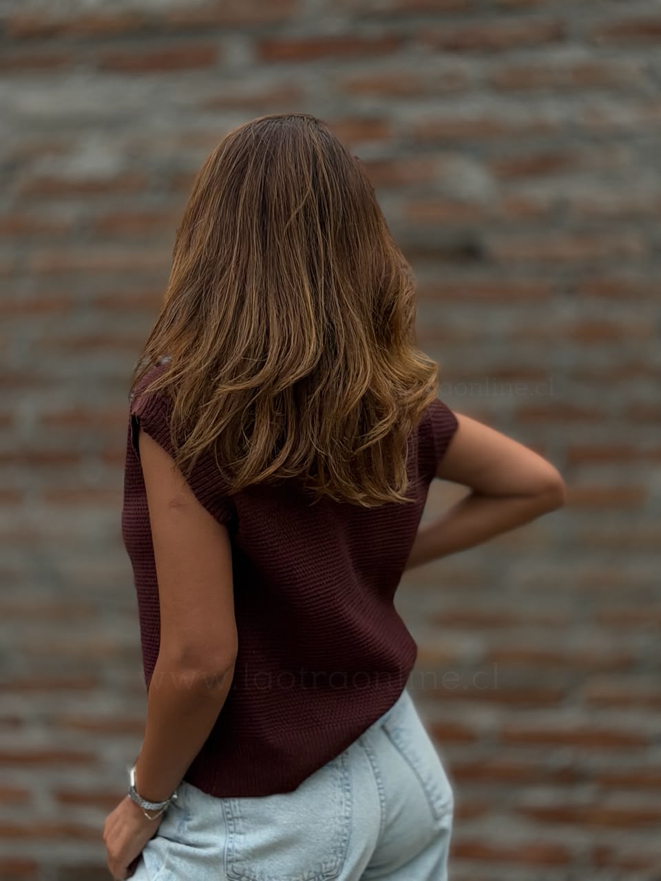 Polera Hilo Marinera marrón
