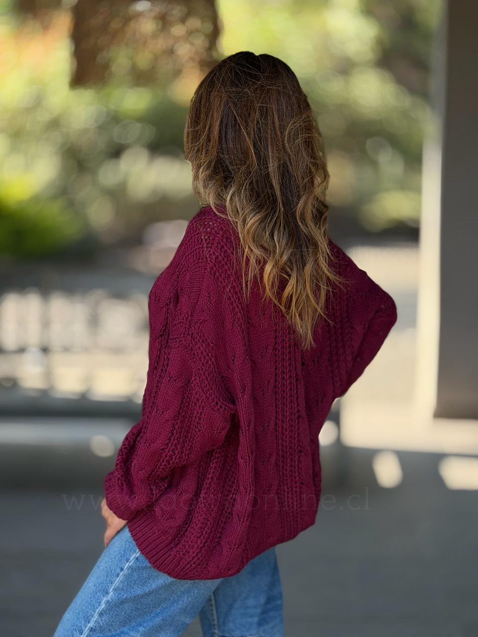 Oversize Trenzas cherry