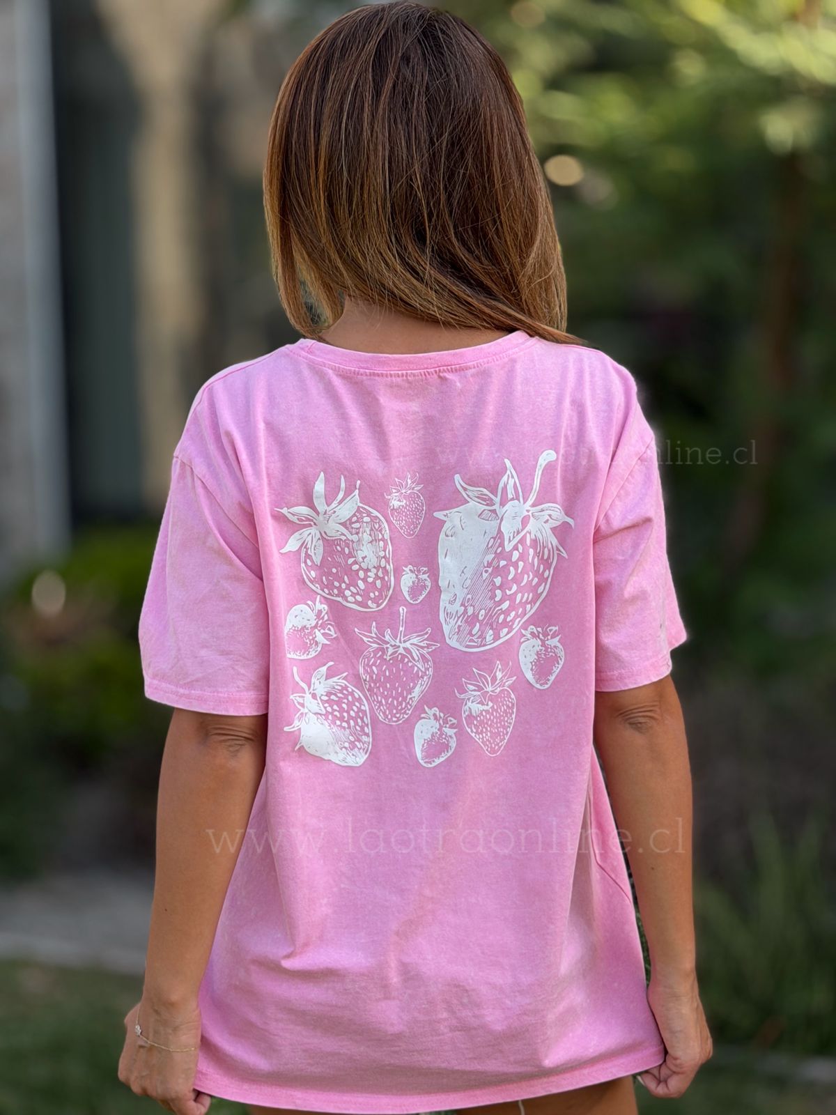 Polera Strawberries rosa